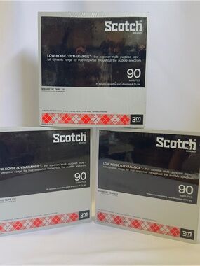 Sealed, New, Lot of 3 Scotch 3M Reel To Reel 90 Min Tape 212 Low Noice Recording